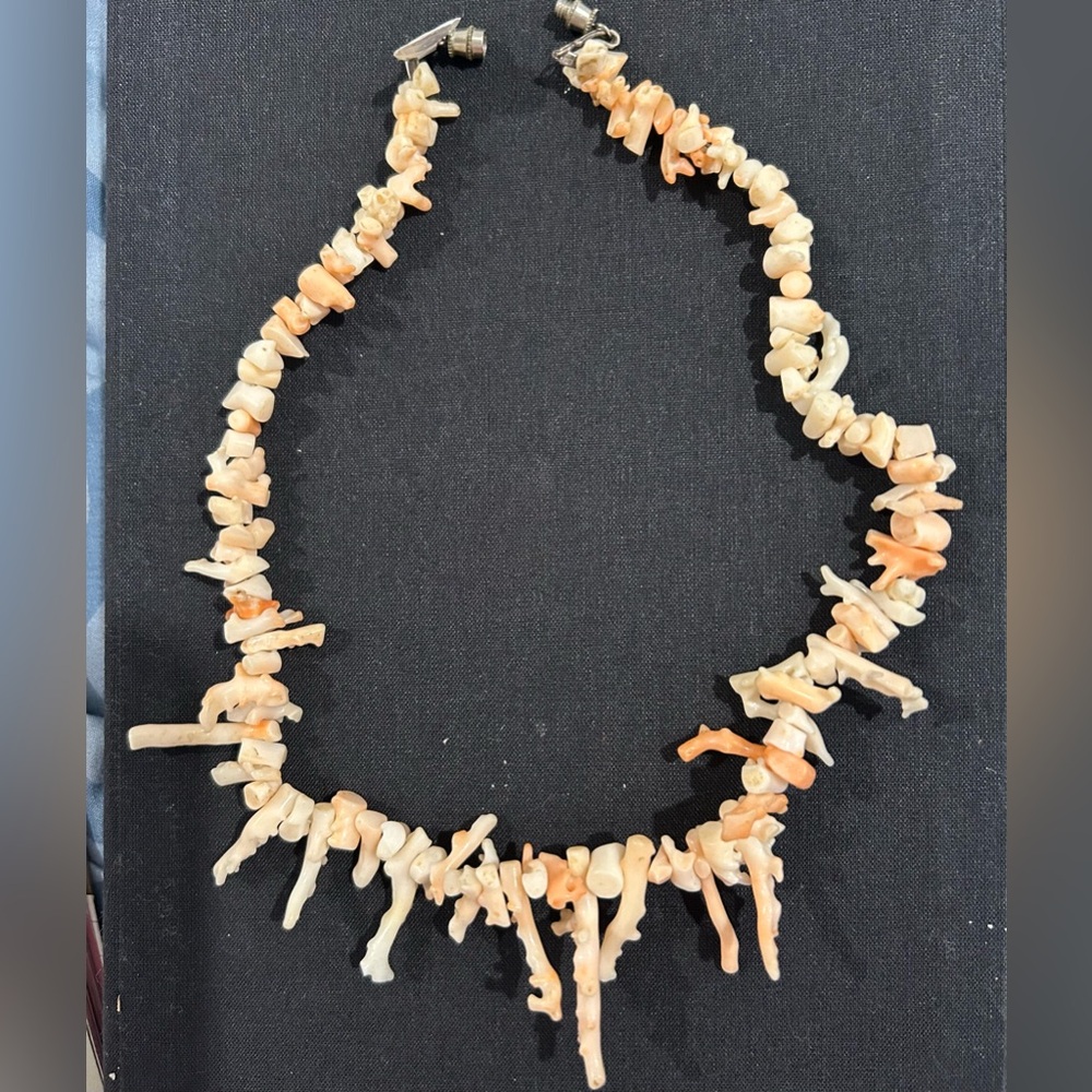 Vintage Natural Angel Skin Coral Necklace